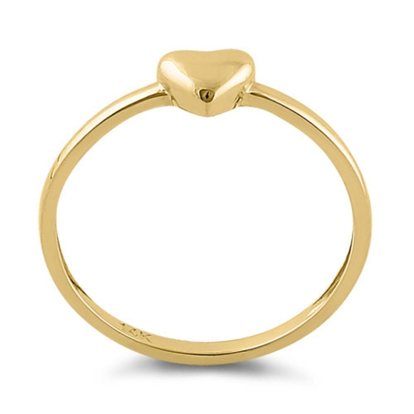 - Solid 14K Yellow Gold Puffy Heart Ring - Picture 2 of 4